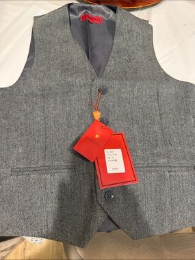 tweed boys plaid suit vest